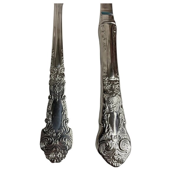 8 Piece Reed & Barton Renaissance Stainless 18/10 Glossy Silverware Serving Set - Picture 3 of 10